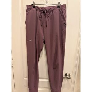 Under Armour Women's Athletic Woven Purple Heat Gear Jogger Drawstring Pants L